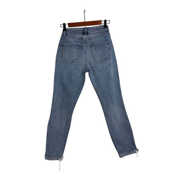 Rewash Blue Denim Distressed Super High Rise Mom Jeans Size 1 (25) - Picture 3 of 5